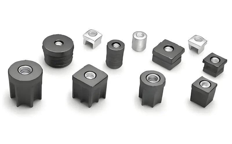 Produkte mit Gewindeeinsatz in verschiedenen Formen und Größen