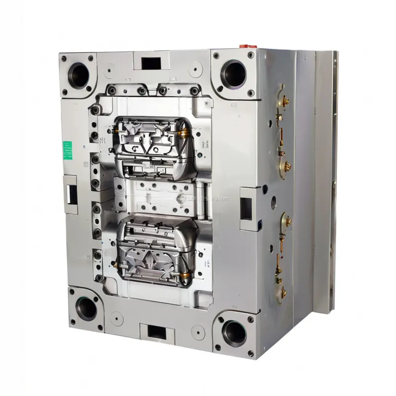 A detailed view of a cylinder block die mold used in manufacturing.
