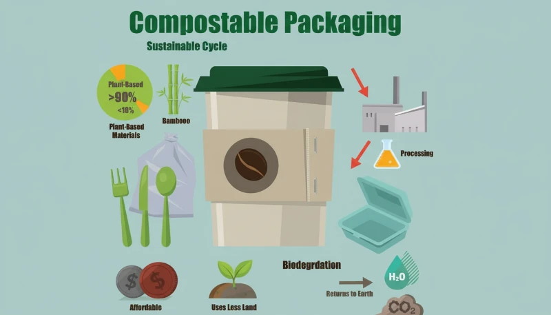 Compostable packaging material lifecycle