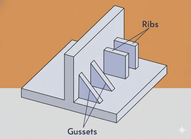 How Do Ribs Function in Reducing Plastic Part Weight and Improving Structural Integrity?