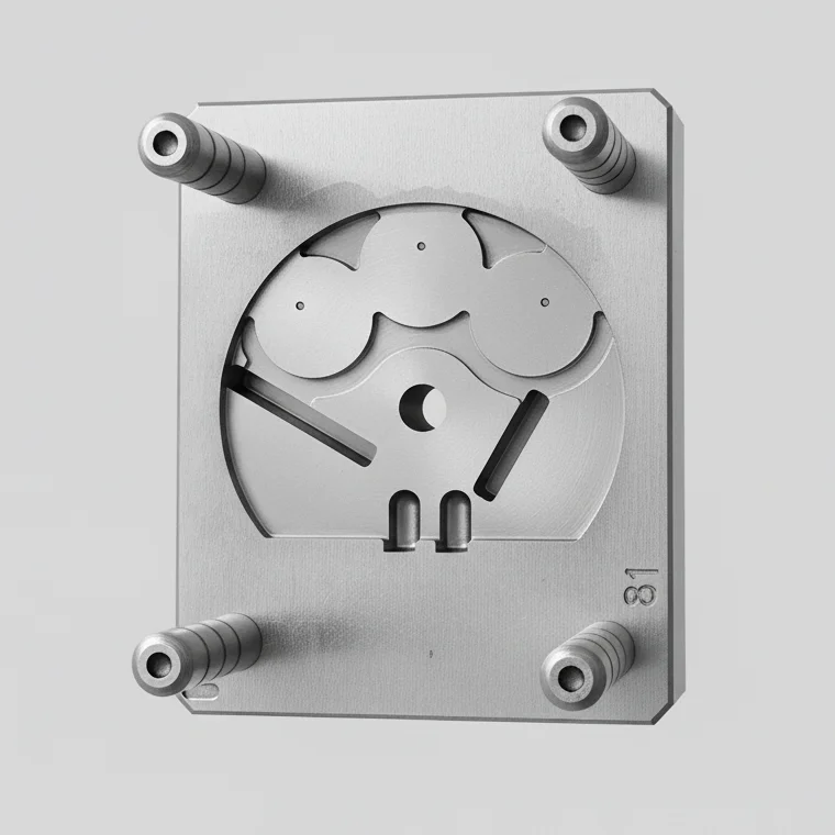 Metallic gear component with precise cutouts and bolts, showcasing engineering precision in mechanical assembly.