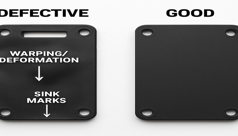 Nylon injection molding defects comparison warping sink marks