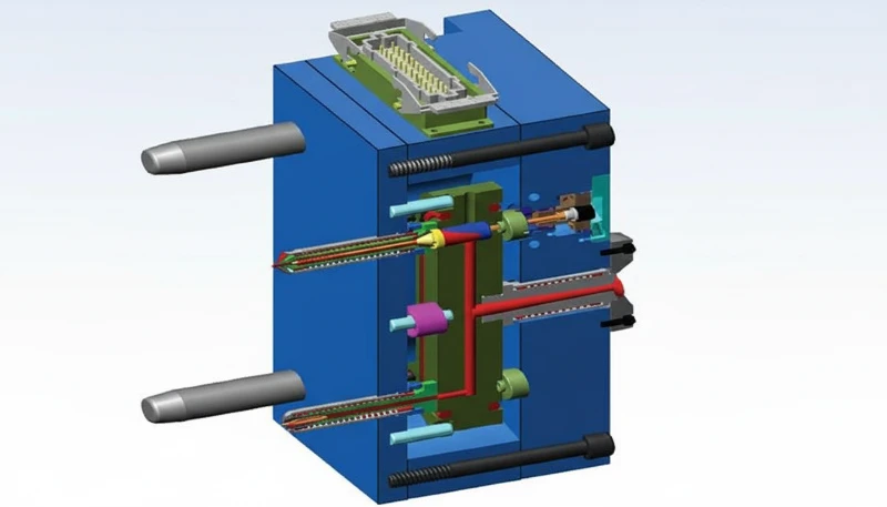 3D-Modell einer Spritzgussformbaugruppe