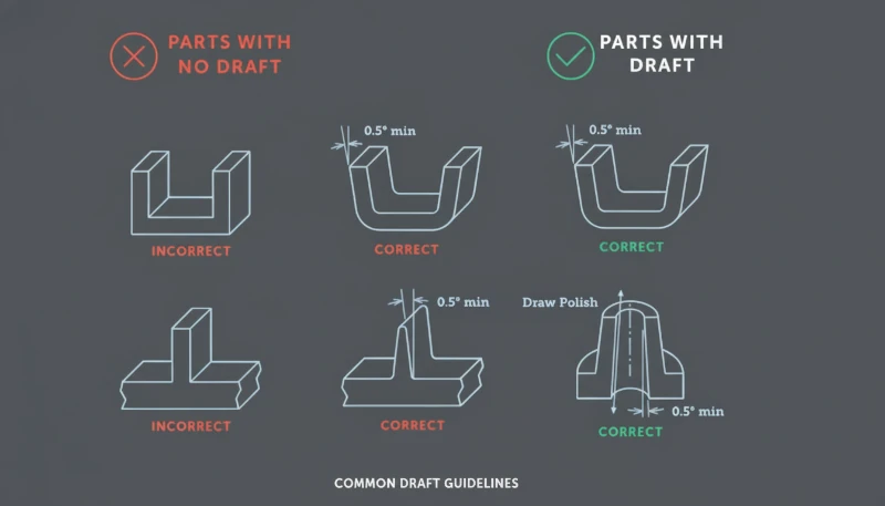 Draft guidelines for injection molding product release