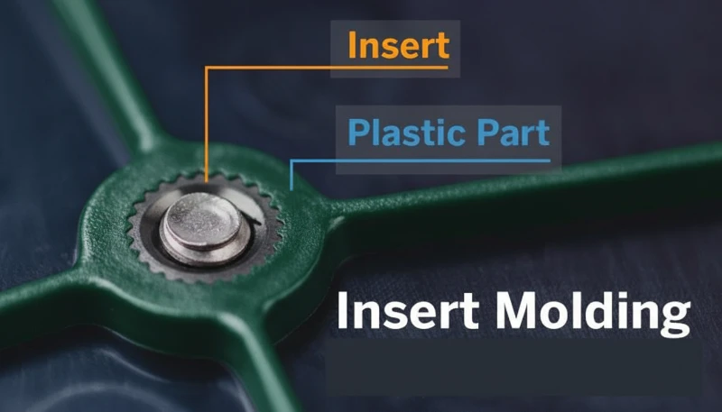 Composant plastique moulé autour d’un insert métallique