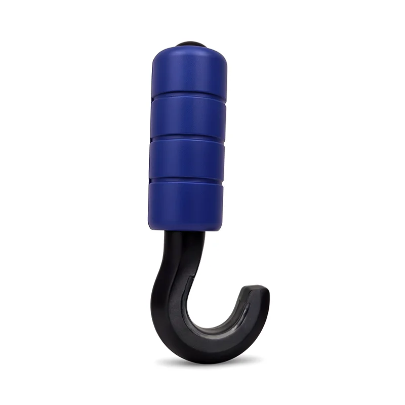 Güvenli bağlantı ve ergonomik kullanım için mavi plastik kaplamalı siyah kanca.